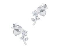 Beautiful Flower CZ Silver Stud Earring STS-6687